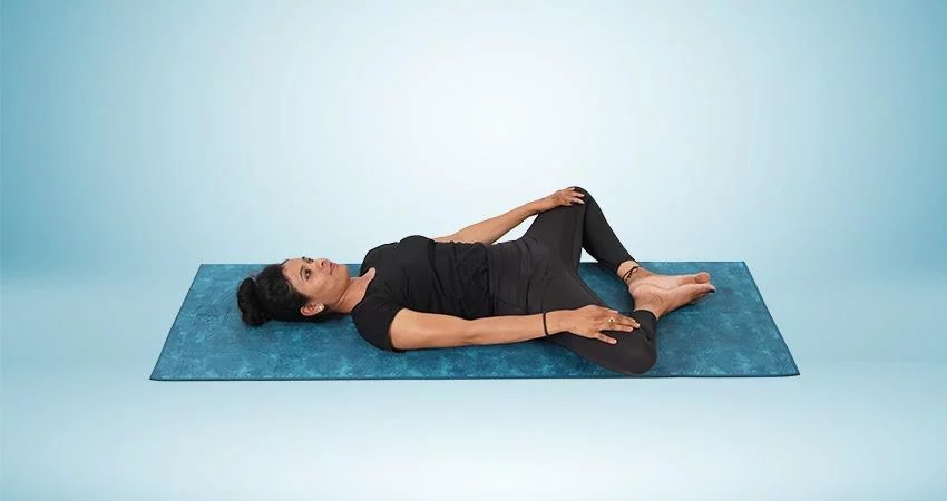 Reclining bound angle pose - Supta baddha konasana